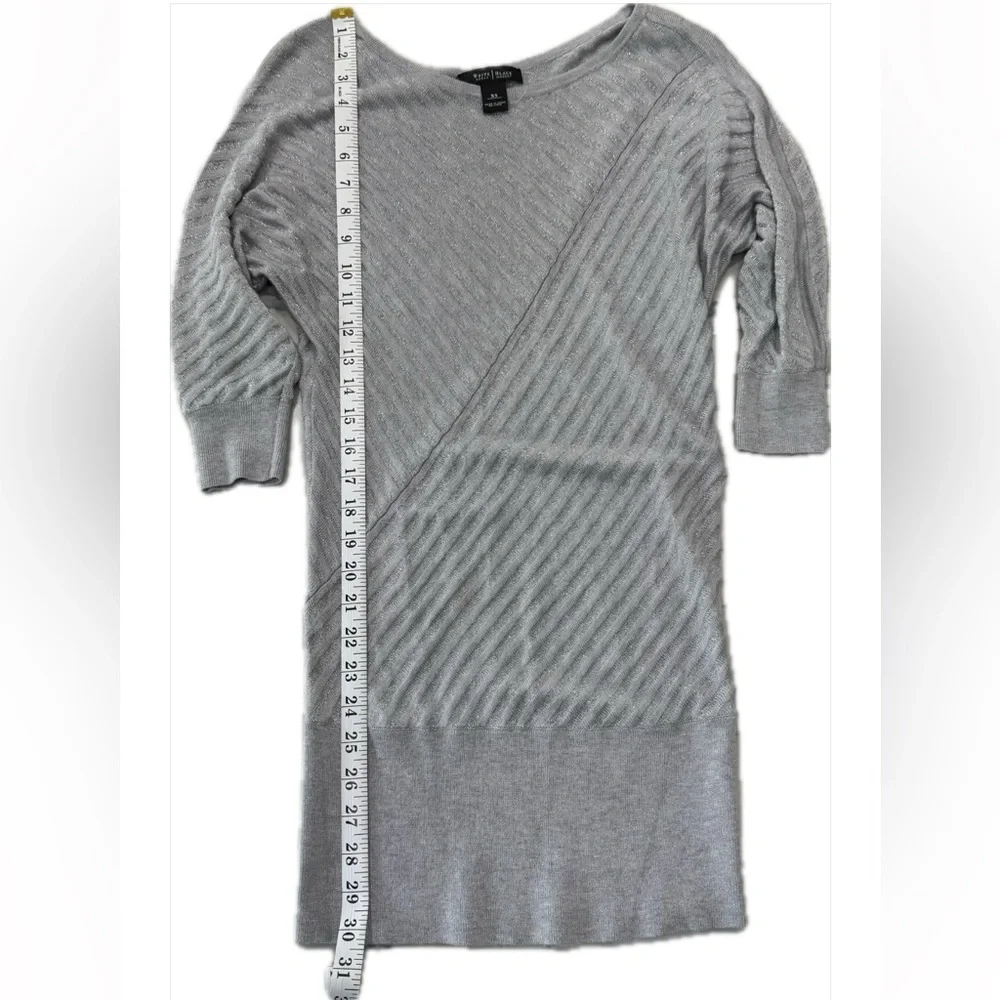 White House Black Market Metallic Gray Sweater